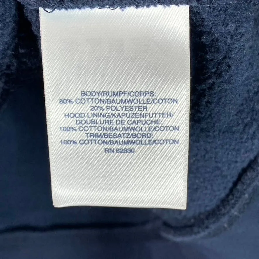LANDS' END Men's Navy School Uniform Pullover Hooded Sweatshirt SZ M