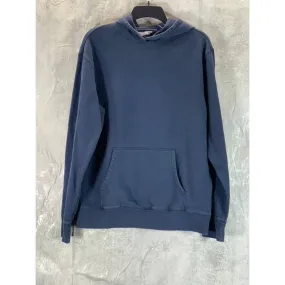 LANDS' END Men's Navy School Uniform Pullover Hooded Sweatshirt SZ M