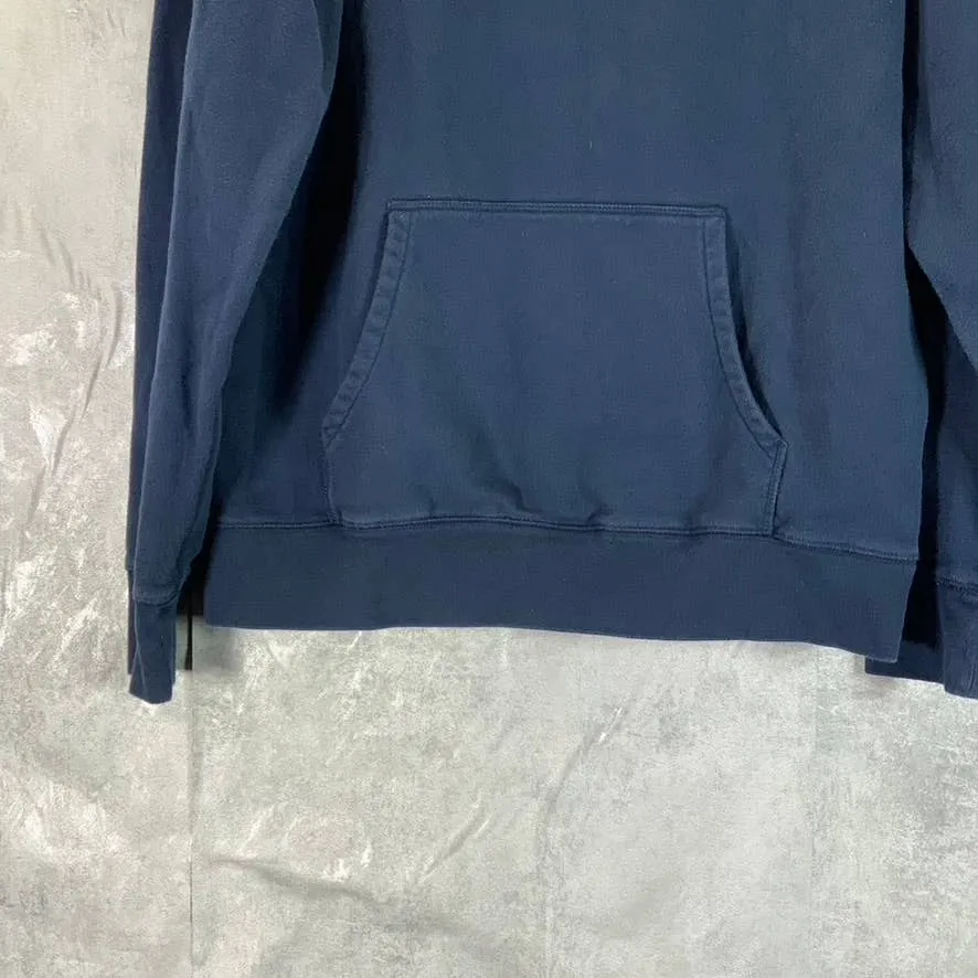 LANDS' END Men's Navy School Uniform Pullover Hooded Sweatshirt SZ M