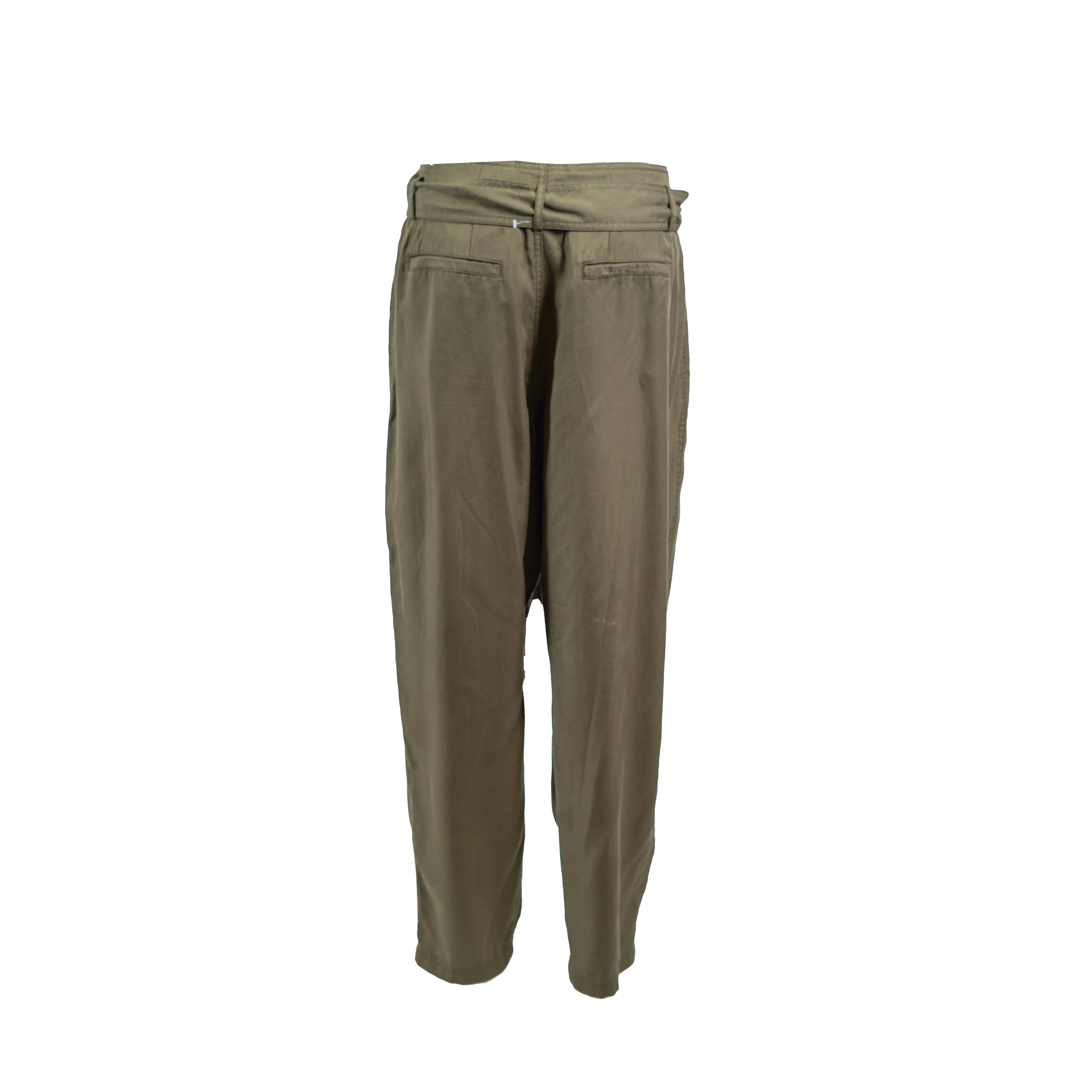 Lauren Ralph Lauren Women's Paperbag Waist Belted Pants Green Size 10