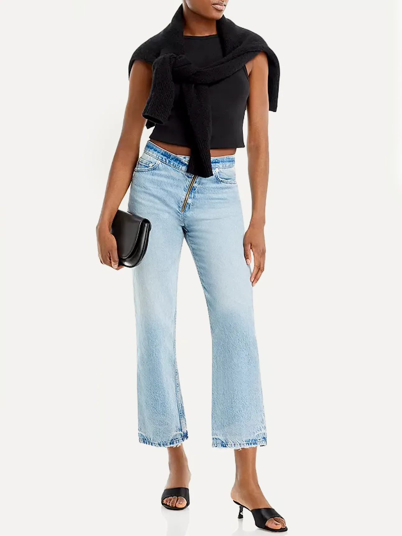 Le Jane Crop Angled Zipper in Rhode