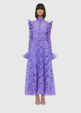 Leo Lin Aliyah Lace Butterfly Sleeve Midi Dress - Lavender