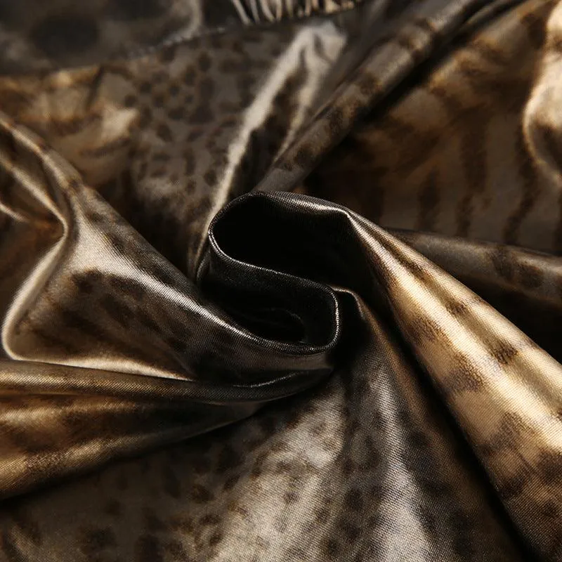 Leopard Print Deep V-Neck Crossover Cami Top