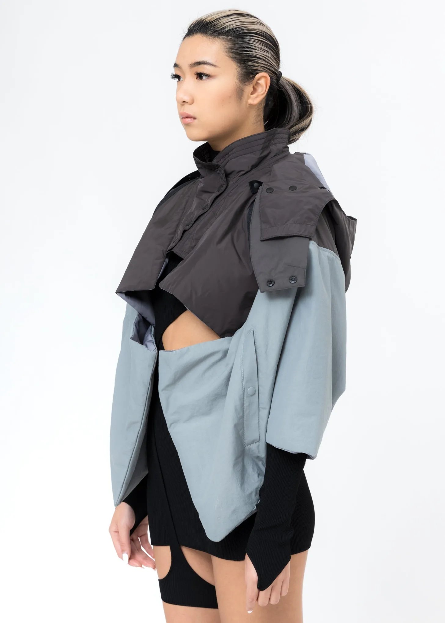 Light Grey Cropped Kimono Jacket