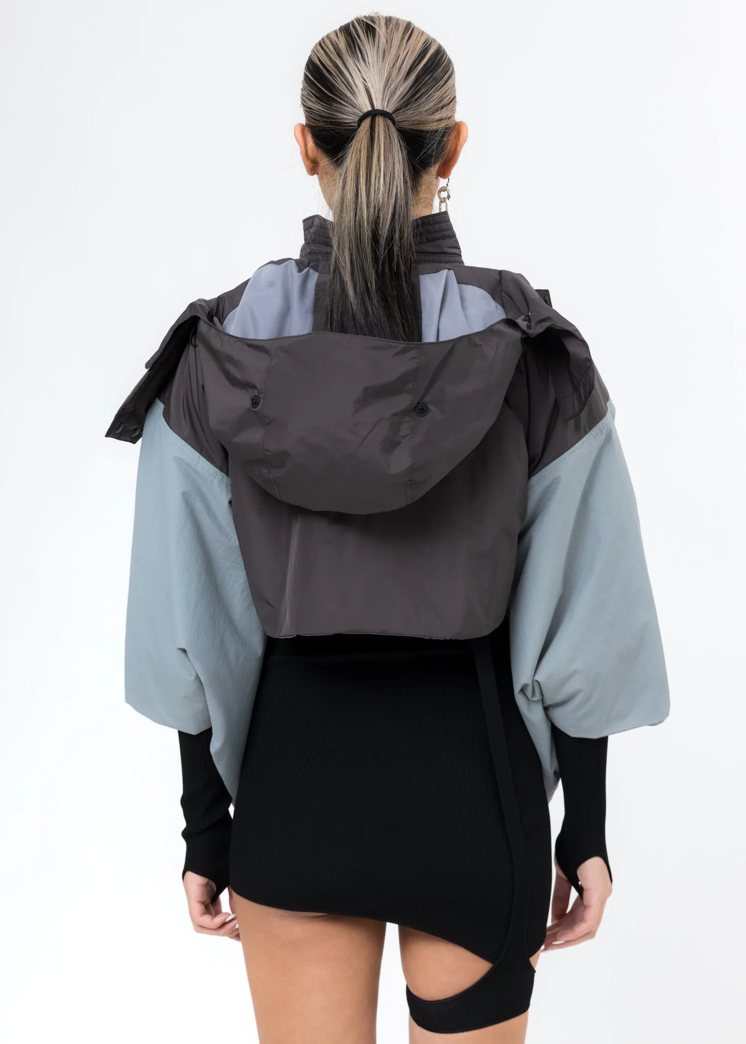Light Grey Cropped Kimono Jacket