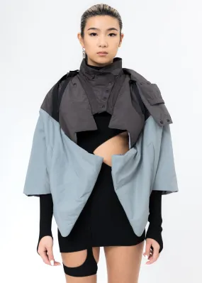 Light Grey Cropped Kimono Jacket