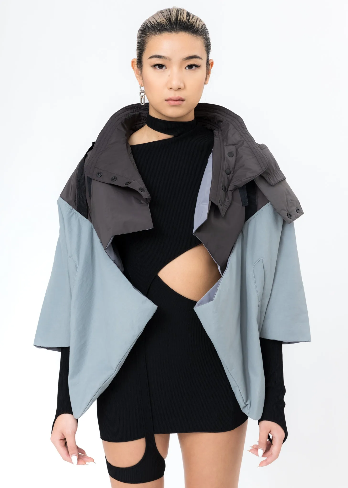 Light Grey Cropped Kimono Jacket