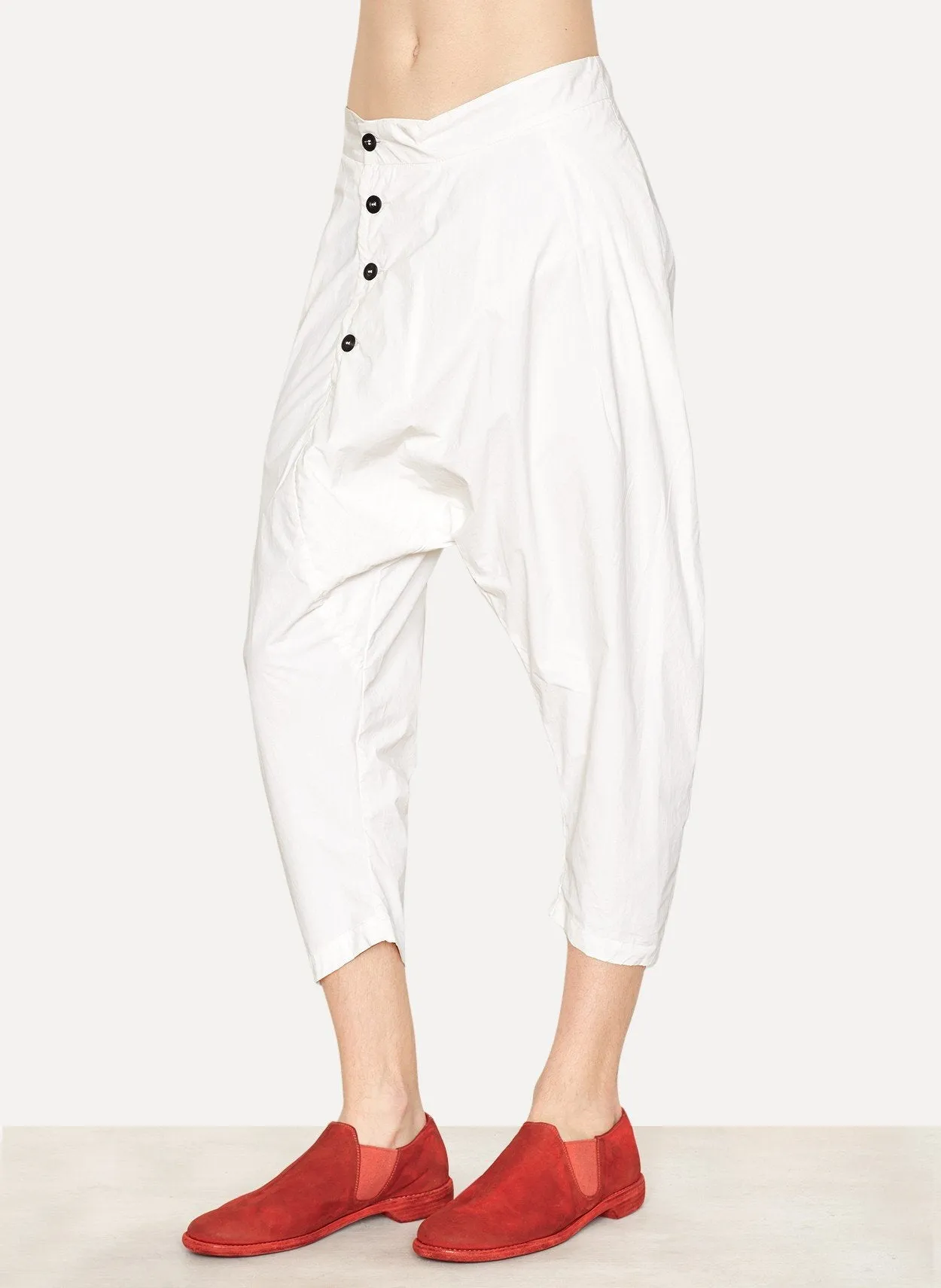 Light Paper Cotton Side Button Pant