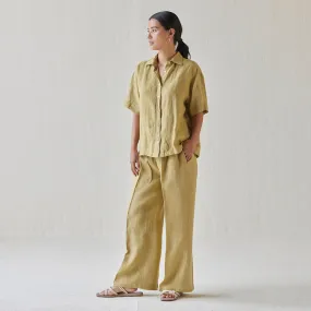 Linen Pant For Women | High Waist | Yellow