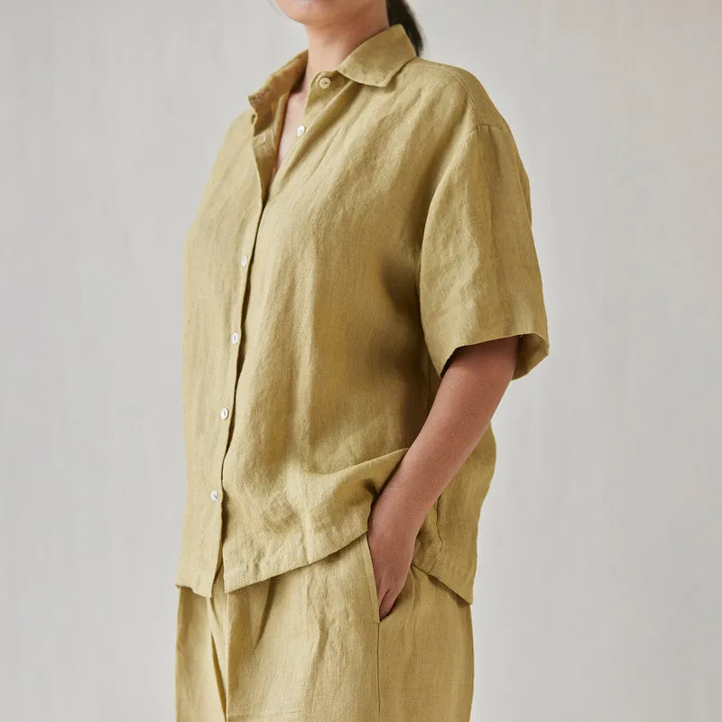 Linen Pant For Women | High Waist | Yellow
