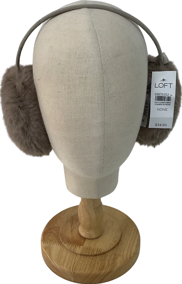 Loft Brown Faux Fur Ear Muffs One Size