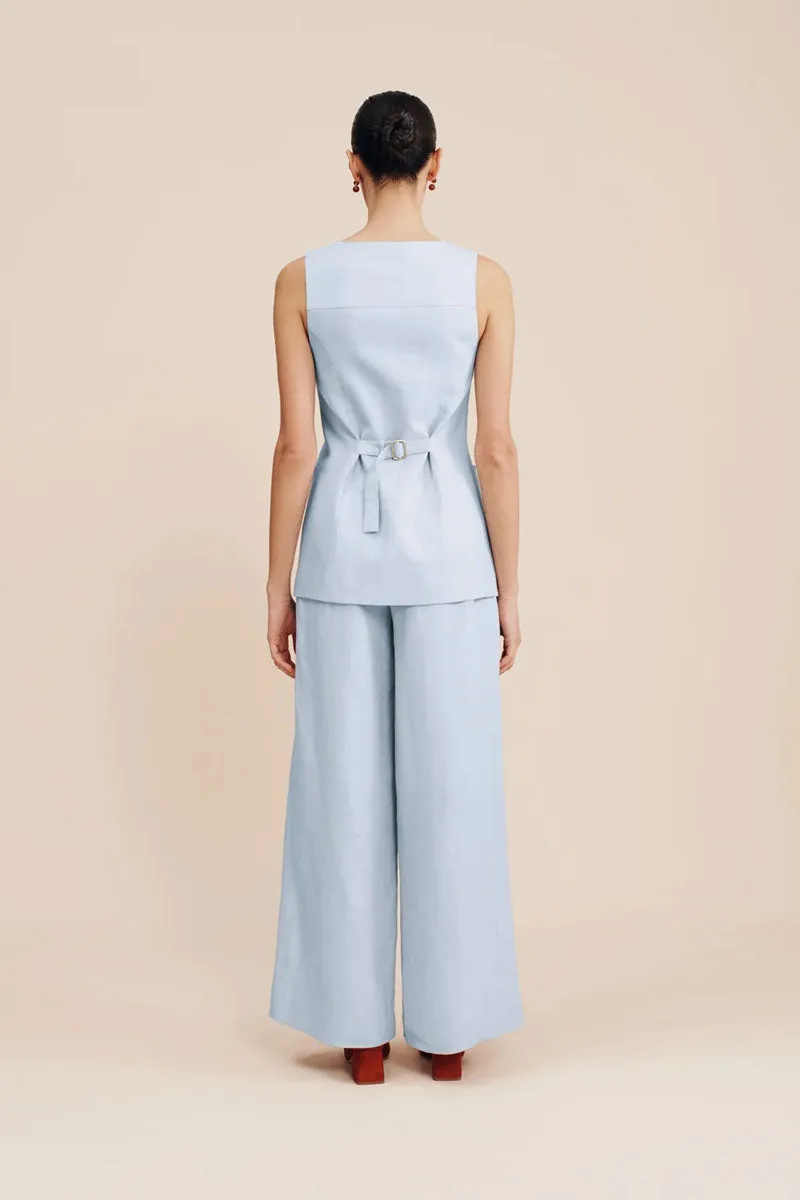 Lorenzo Tailored Vest - Silver Blue