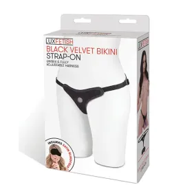 Lux Fetish Black Velvet Bikini Strap-On