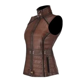 M276COC -   Cuadra brown western fashion soft lambskin vest for women