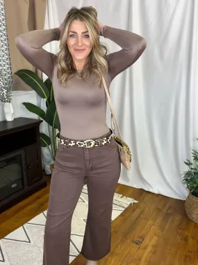 Mahogany High Waist Acid Washed Bootcut Pants