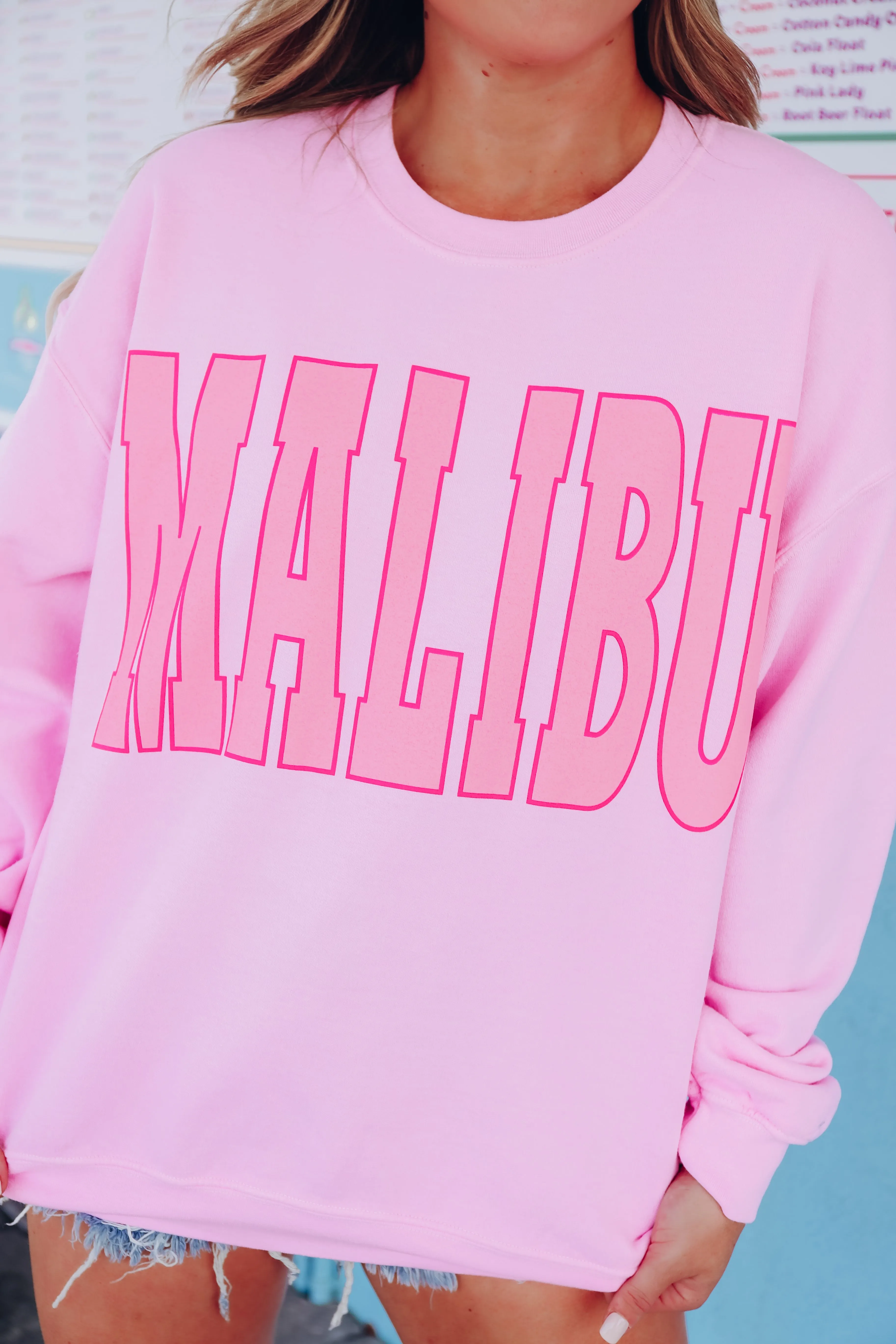 Malibu Graphic Sweatshirt - Pink
