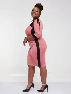 Material Pink Office Dress - Pink