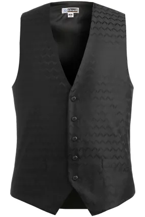 Men's Black Swirl Brocade Vest