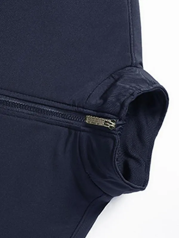 Men's Solid Color Funnel Neck Zip Up Thermal Lined Fleece Jacket, Regular Fit Casual Long Sleeve Zip Front Outerwear for Fall & Winter, Men's Clothes for Daily Wear