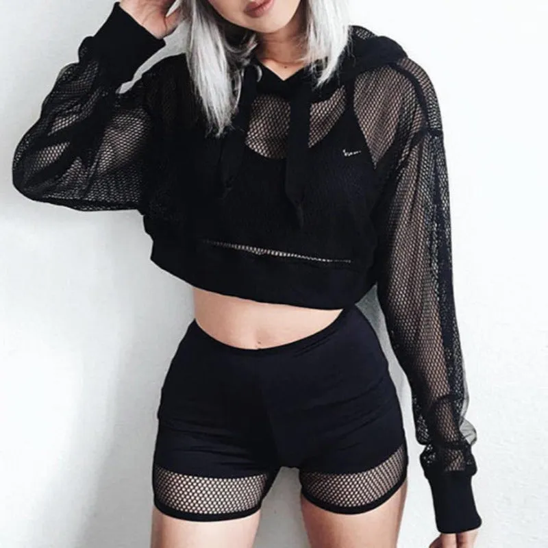 Mesh Pullover Hoodie