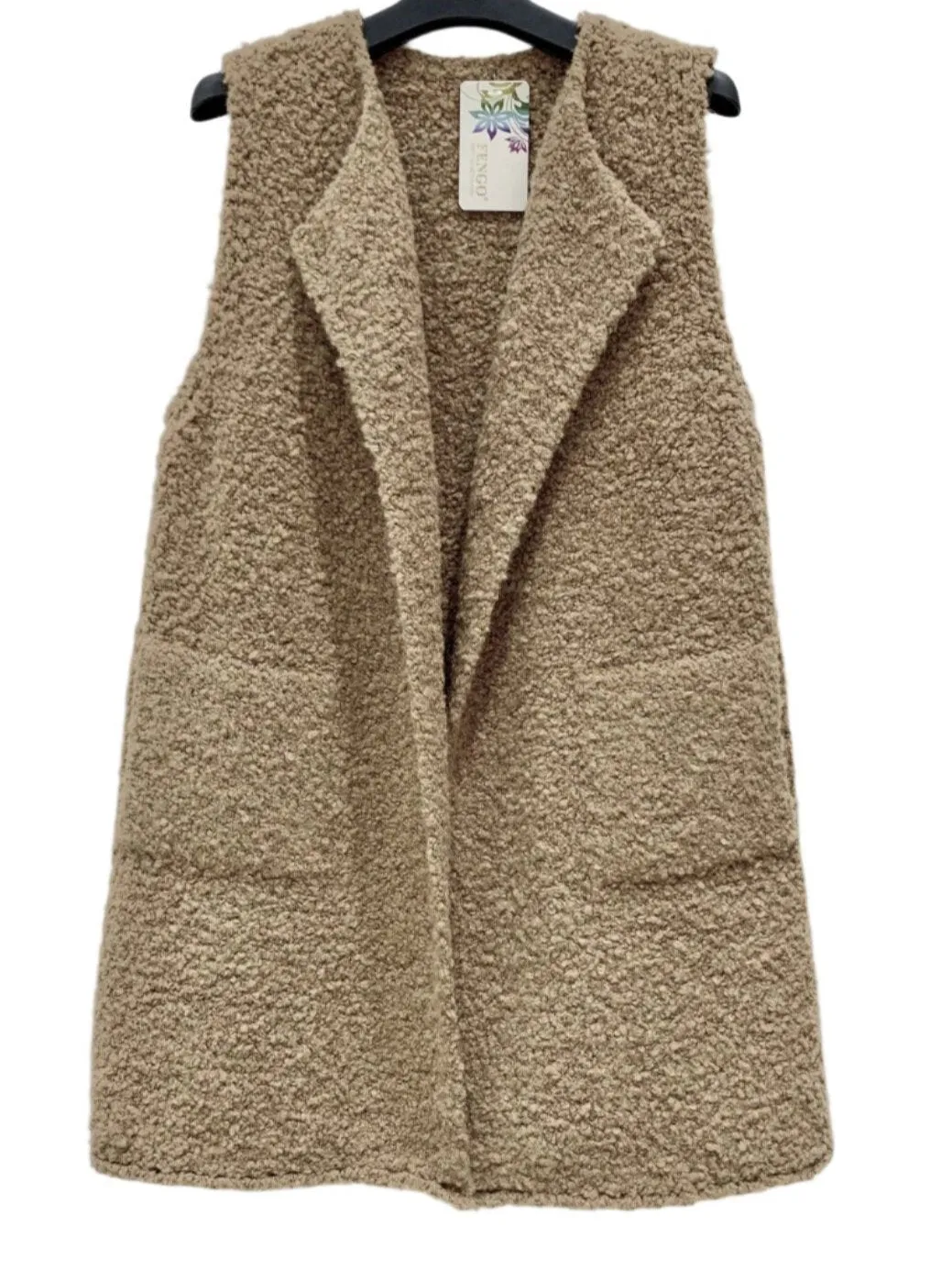 Mid Length Italian Gilet With Wool And Alpaca One Size