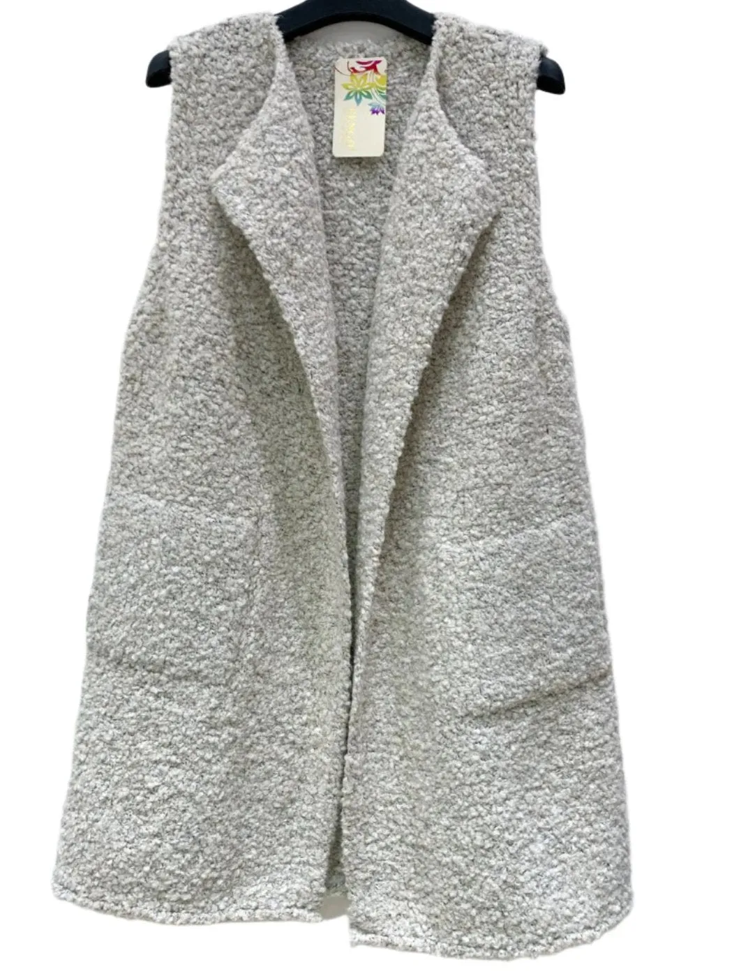 Mid Length Italian Gilet With Wool And Alpaca One Size