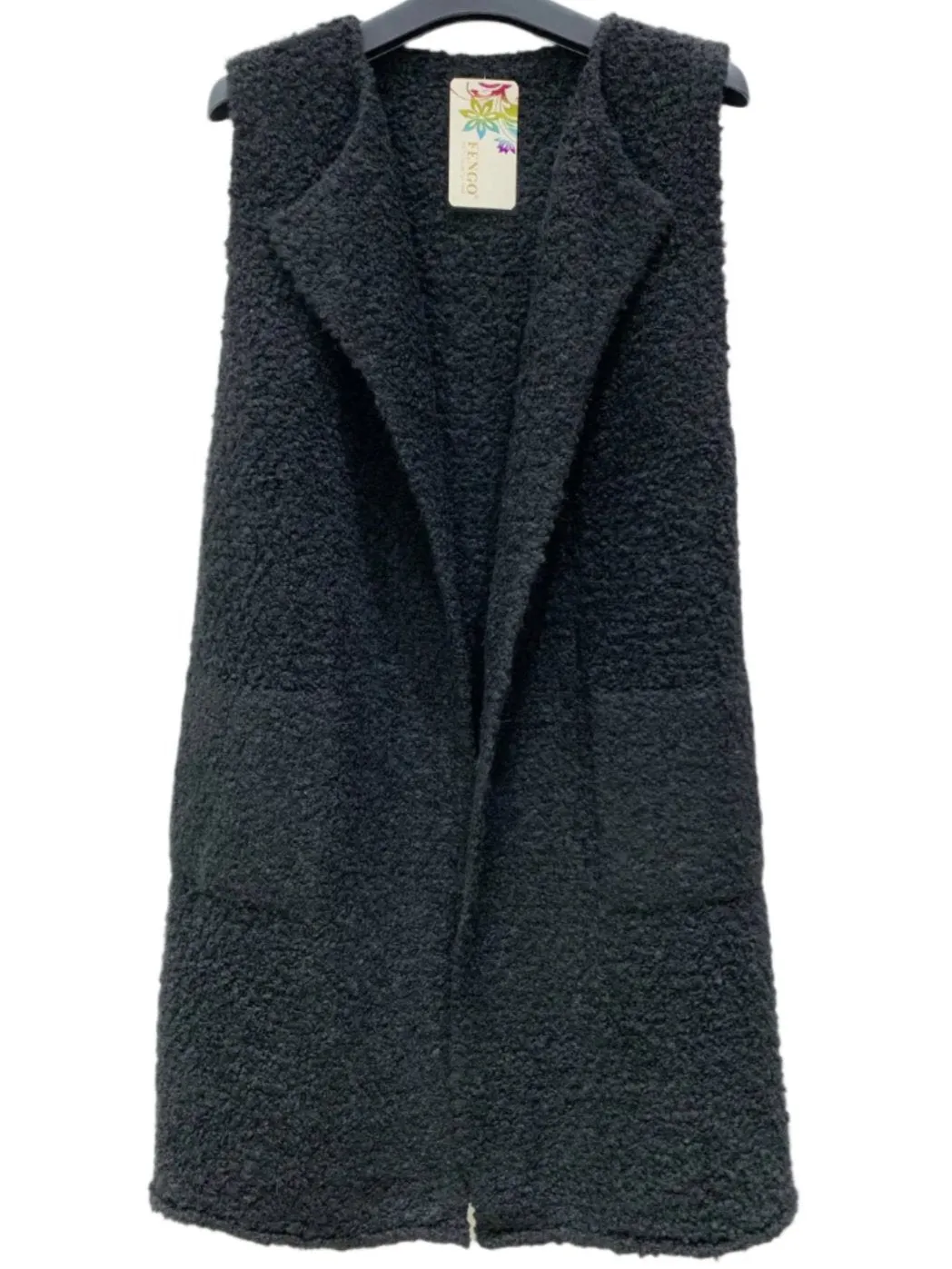 Mid Length Italian Gilet With Wool And Alpaca One Size