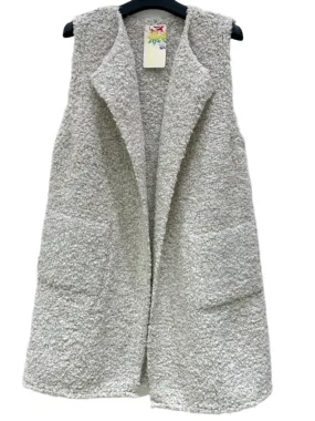Mid Length Italian Gilet With Wool And Alpaca One Size