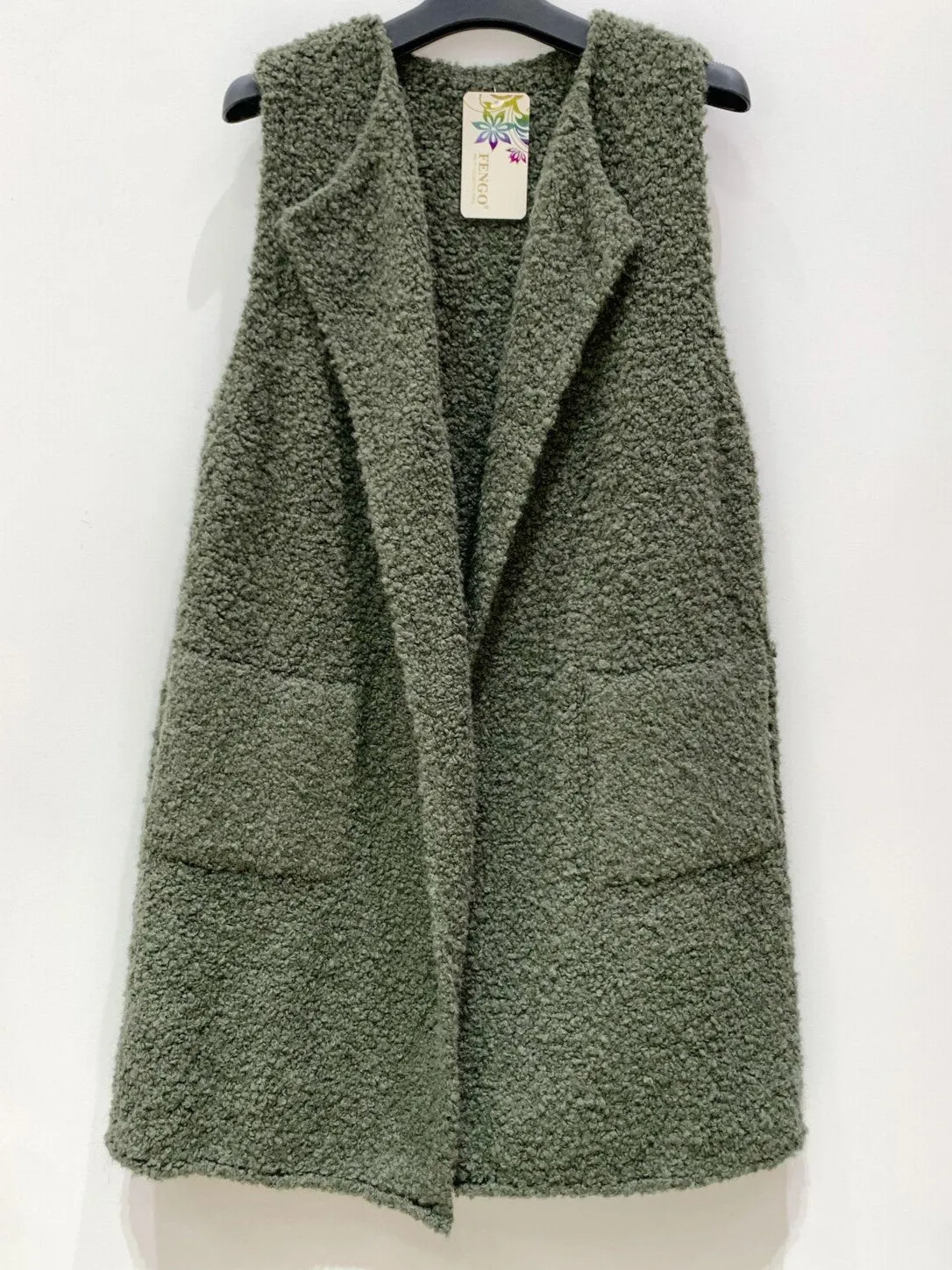 Mid Length Italian Gilet With Wool And Alpaca One Size