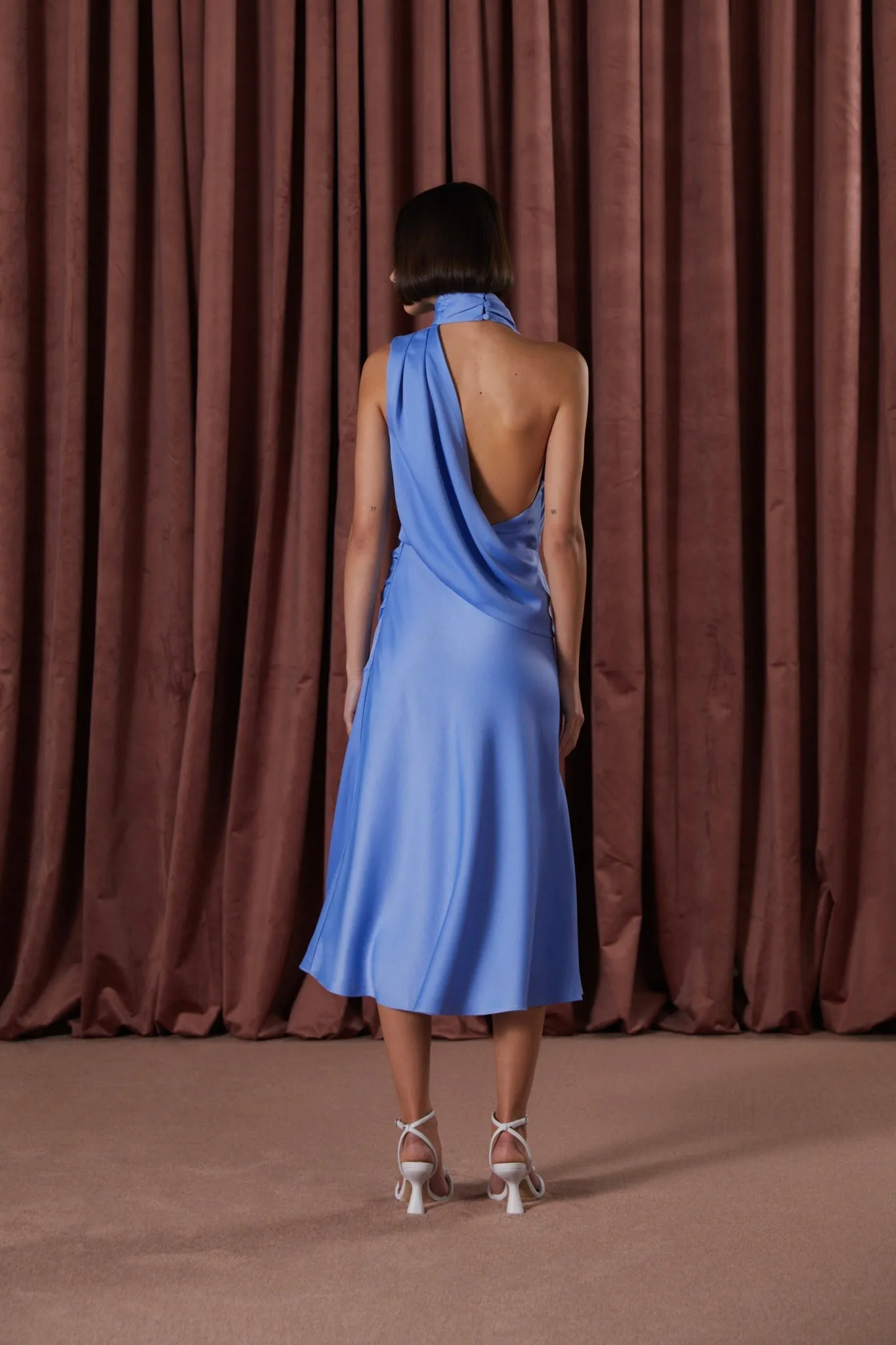 MISHA Robbia Satin Midi Dress
