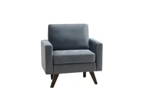 Modern Style Grey Velvet Accent Chair