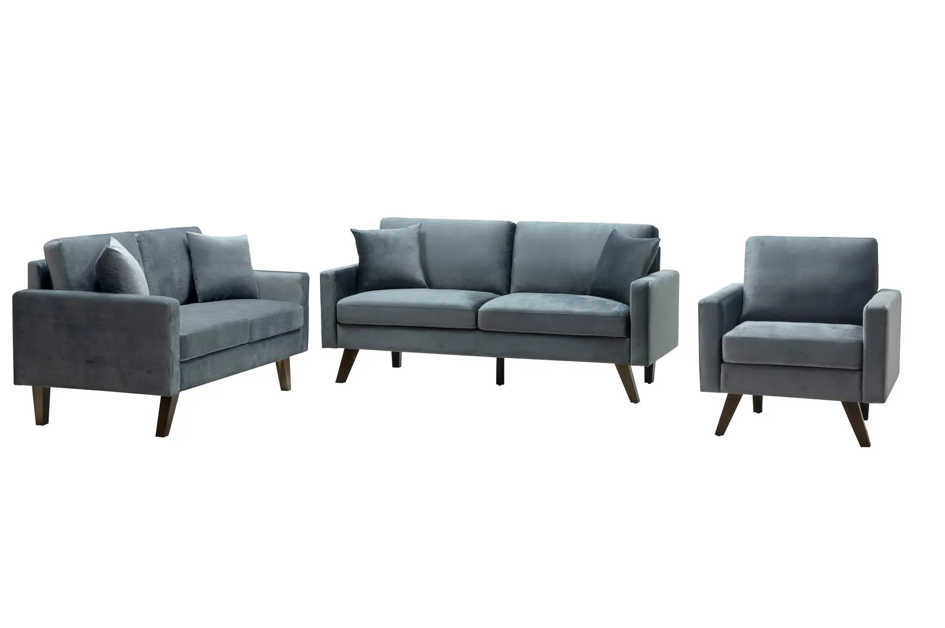Modern Style Grey Velvet Accent Chair