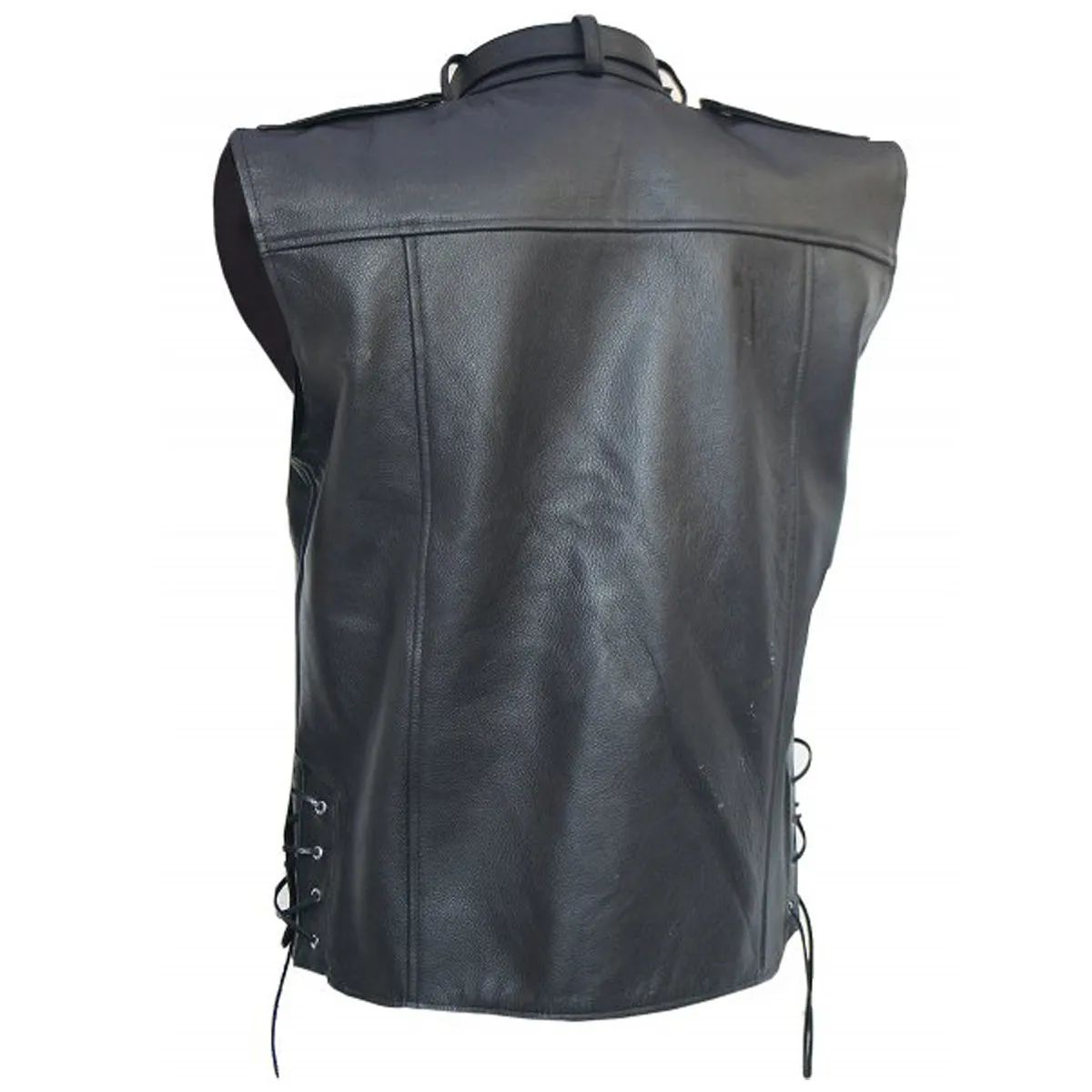 Motorcycle Rider Zipper Leather Vest