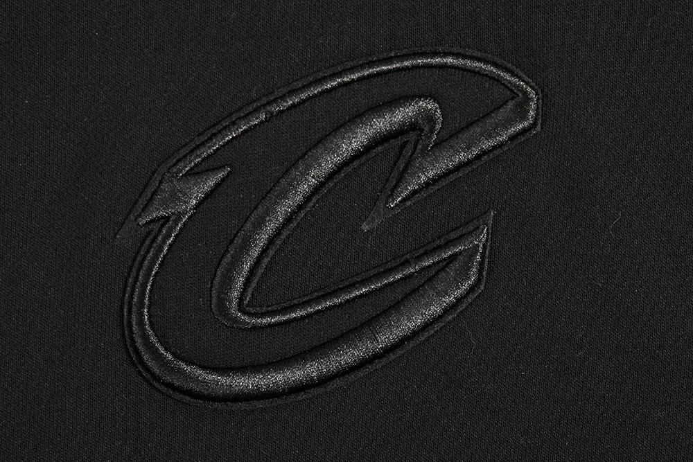 NBA CLEVELAND CAVALIERS NEUTRAL WOMEN'S CROPPED PO HOODIE (BLACK)