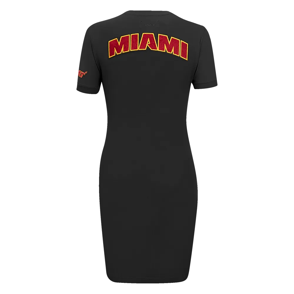 NBA MIAMI HEAT CLASSIC WOMEN'S BODYCON DRESS (BLACK)