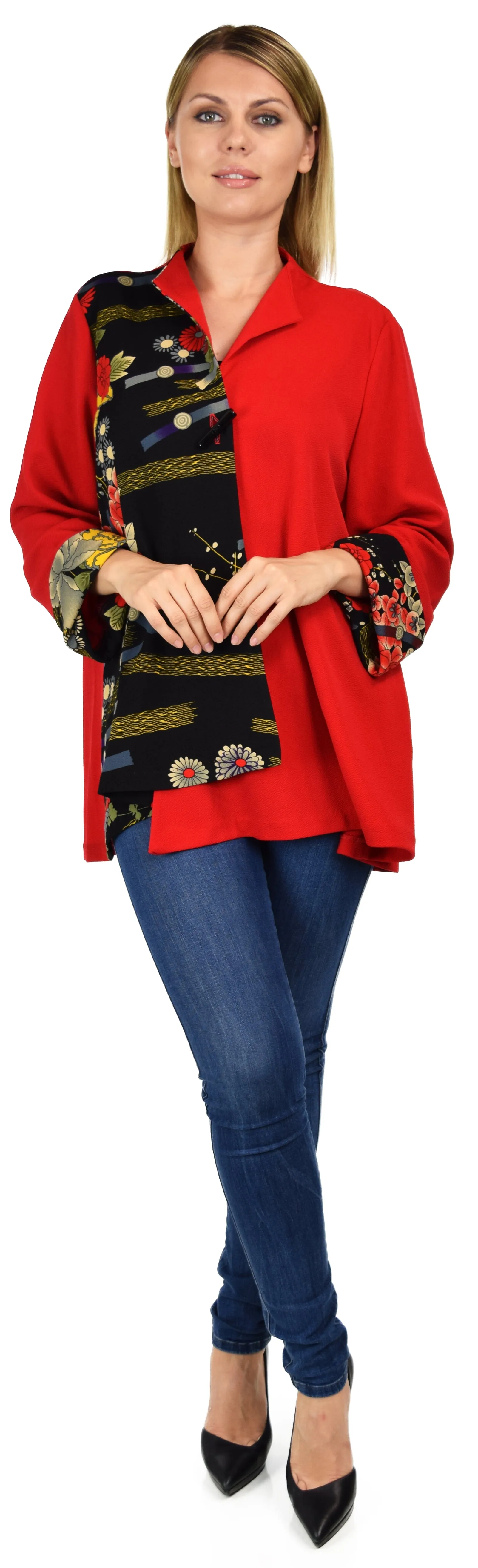 New Travelers Adorable and Chic European cut Jacket Blouse. Small to 2XL