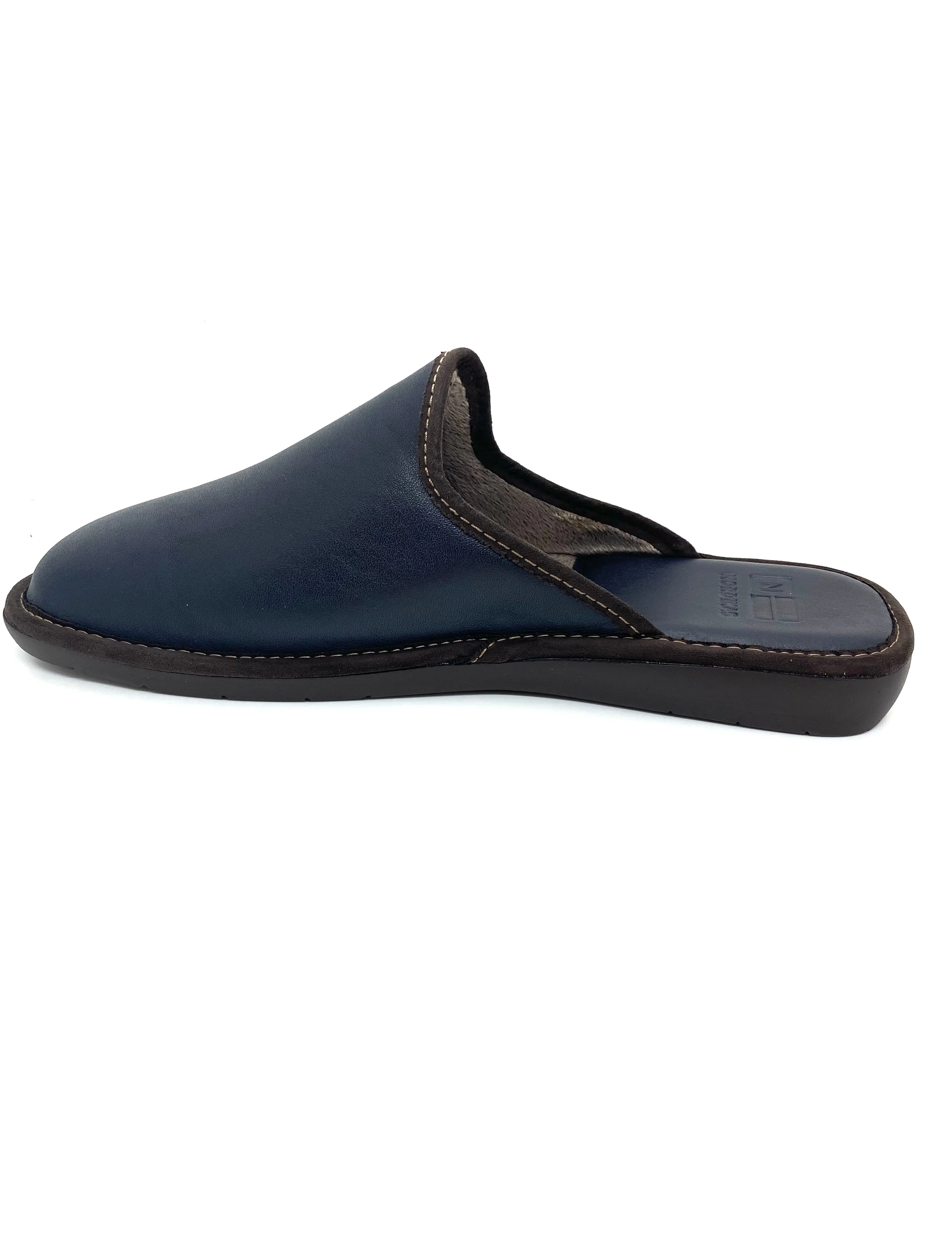 Nordikas Men's Backless Leather House Shoe