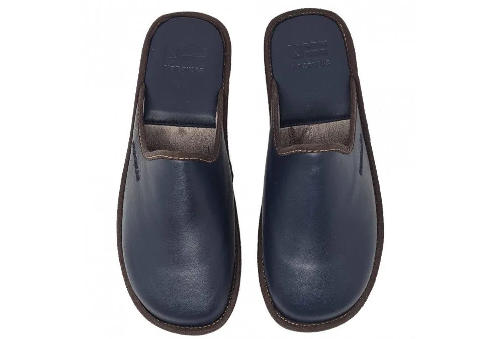 Nordikas Men's Backless Leather House Shoe