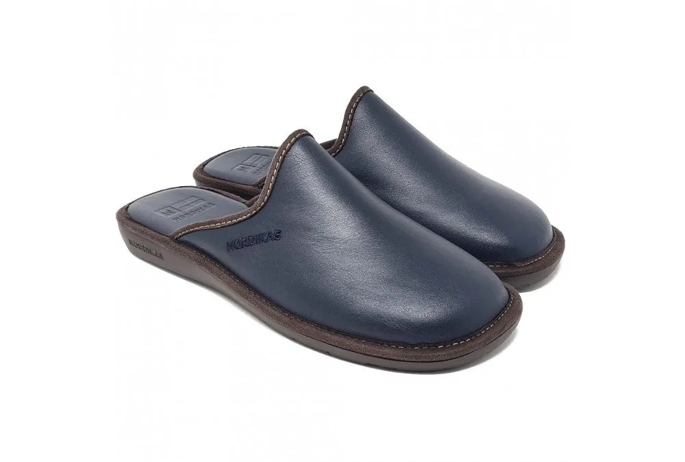 Nordikas Men's Backless Leather House Shoe