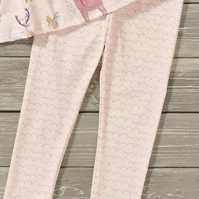 Northern Winter Pink Holiday 2 Piece Pant Set by PETE   LUCY Girls