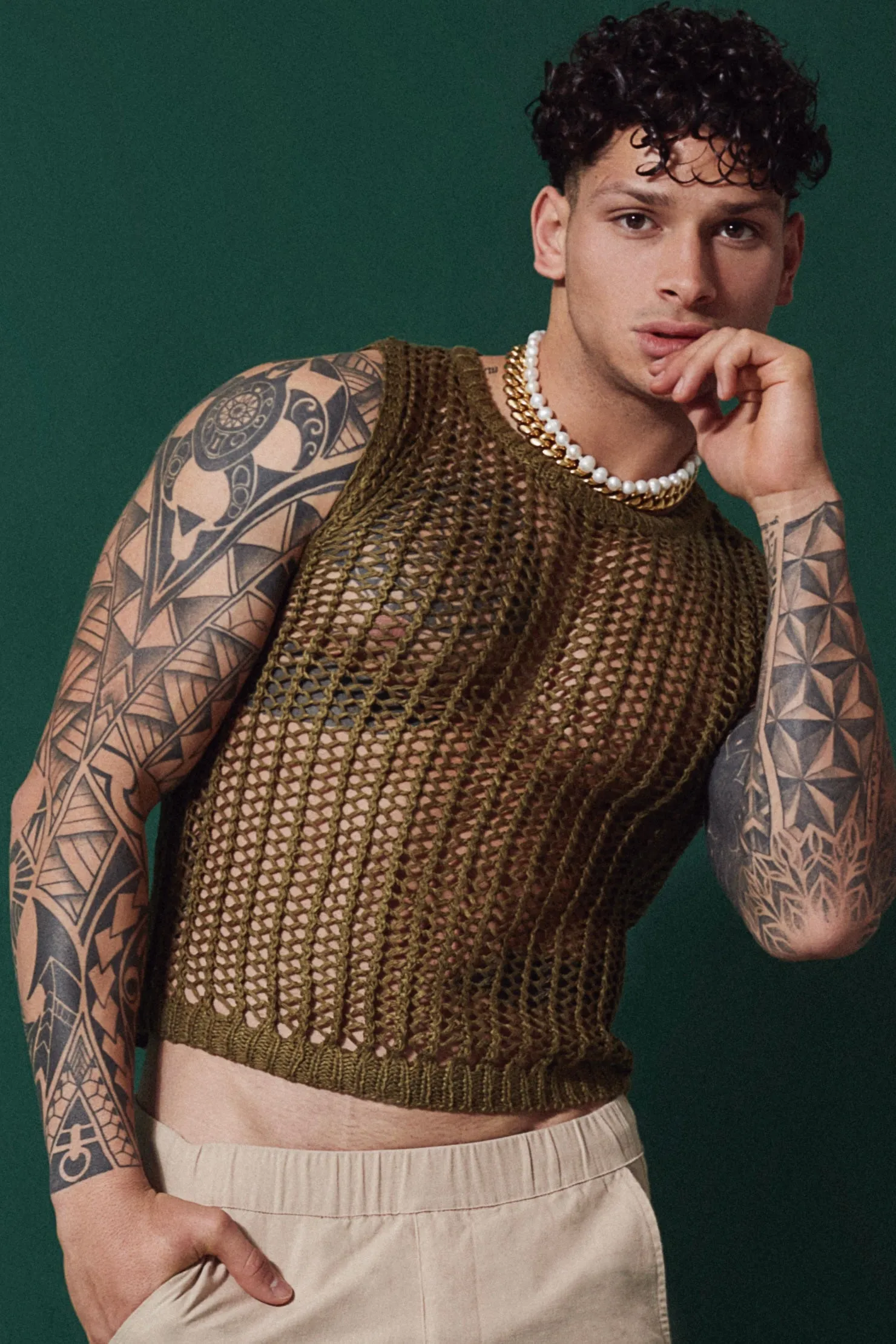 Olive Knitted Vest