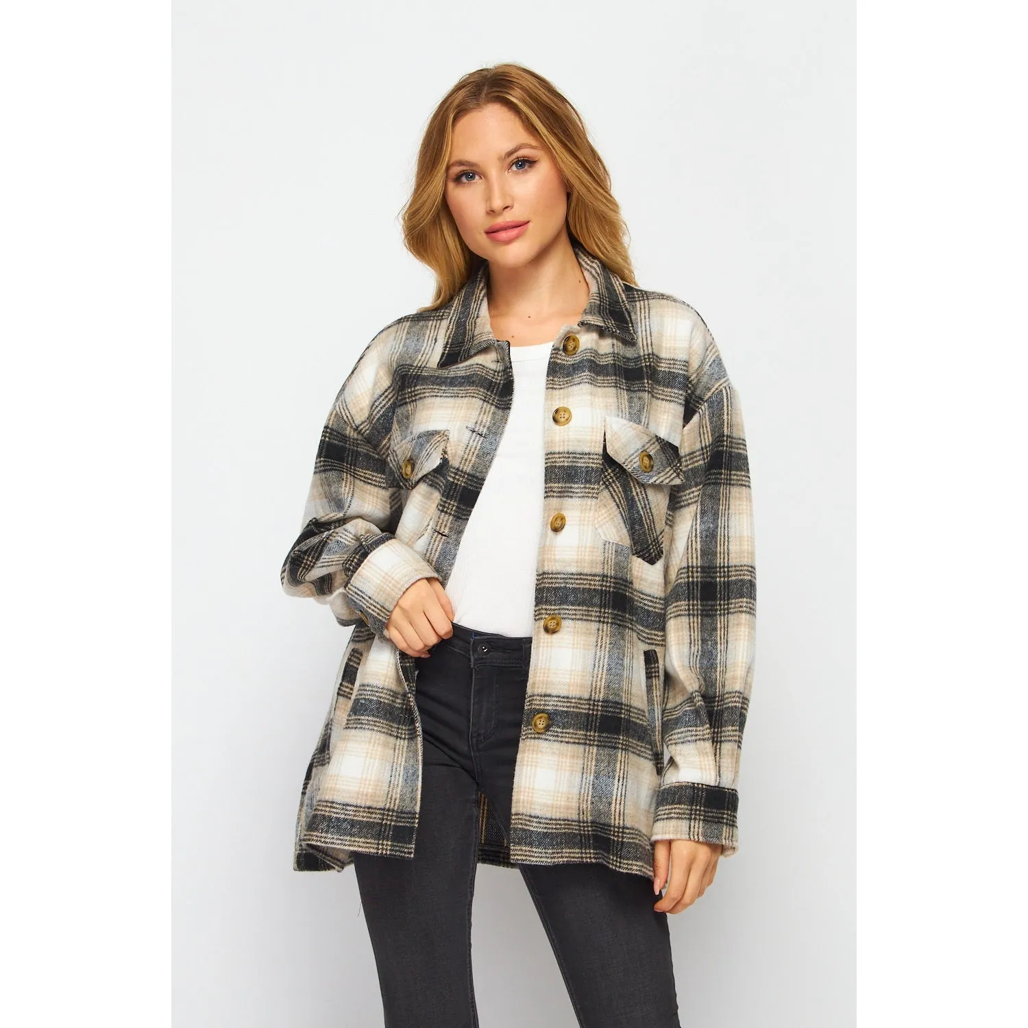 OVERSIZED PLAID SHACKET