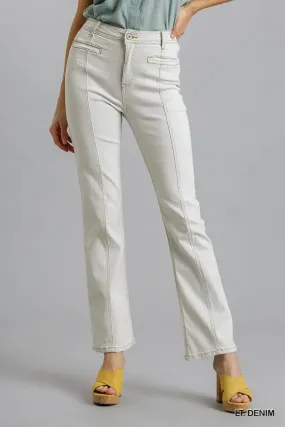Panel Straight Cut Jeans