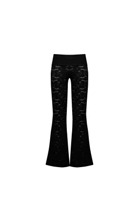 [POKOFOSCA] SS 25 FOLDOVER-WAIST FLARED PANTS (BLACK)
