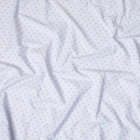 Powder blue 100% cotton shirting fabric with dark navy blue jacquard in dot design-D7285