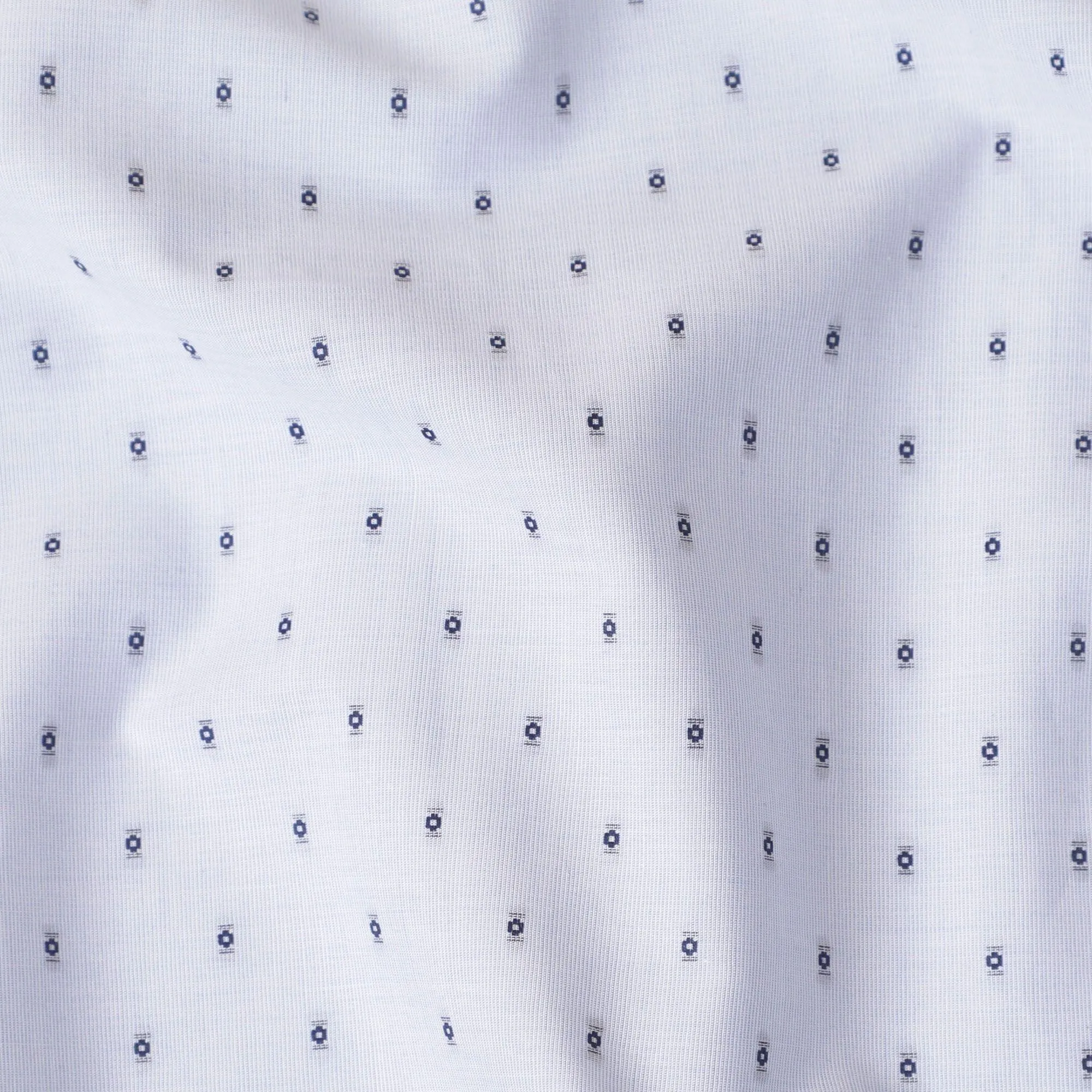 Powder blue 100% cotton shirting fabric with dark navy blue jacquard in dot design-D7285