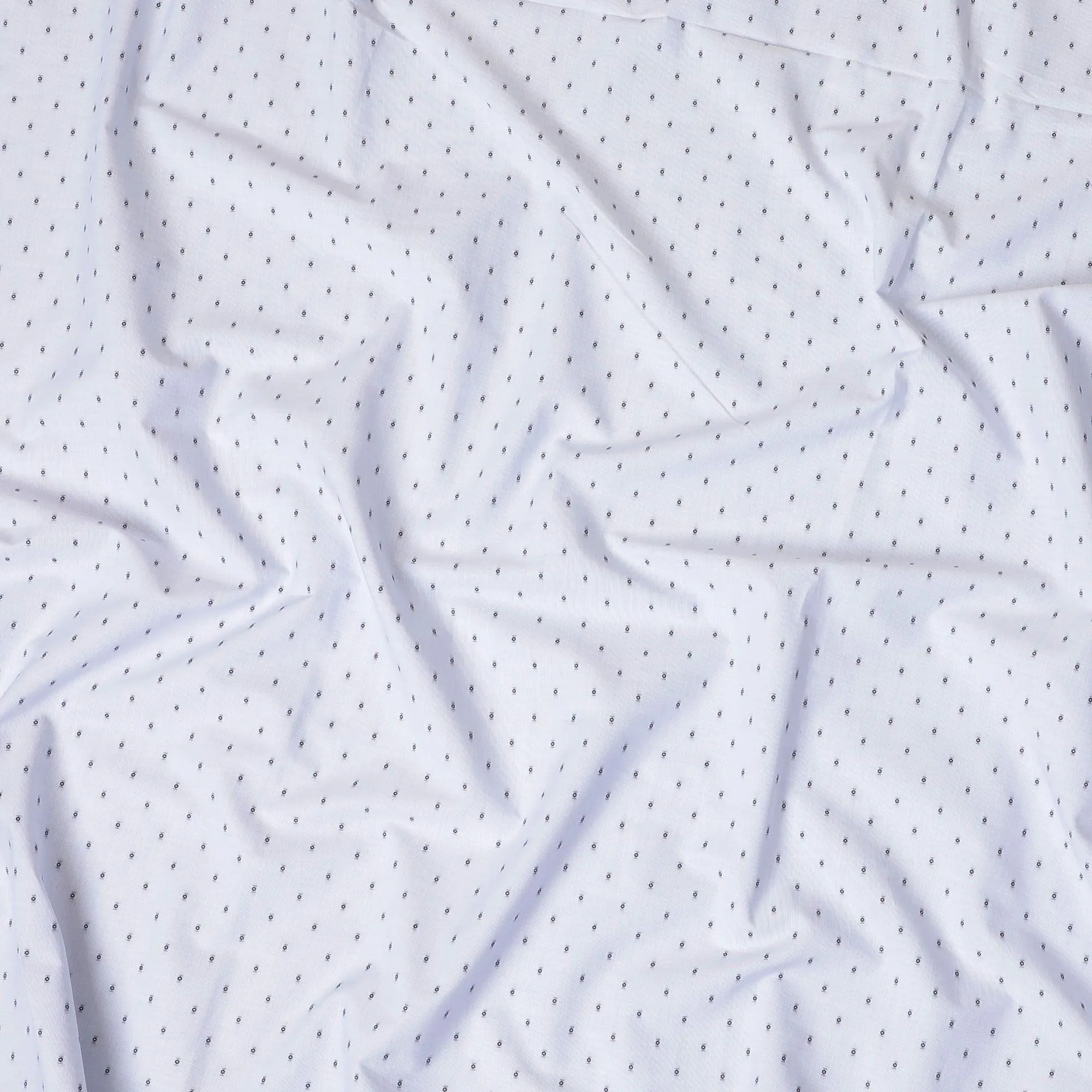 Powder blue 100% cotton shirting fabric with dark navy blue jacquard in dot design-D7285