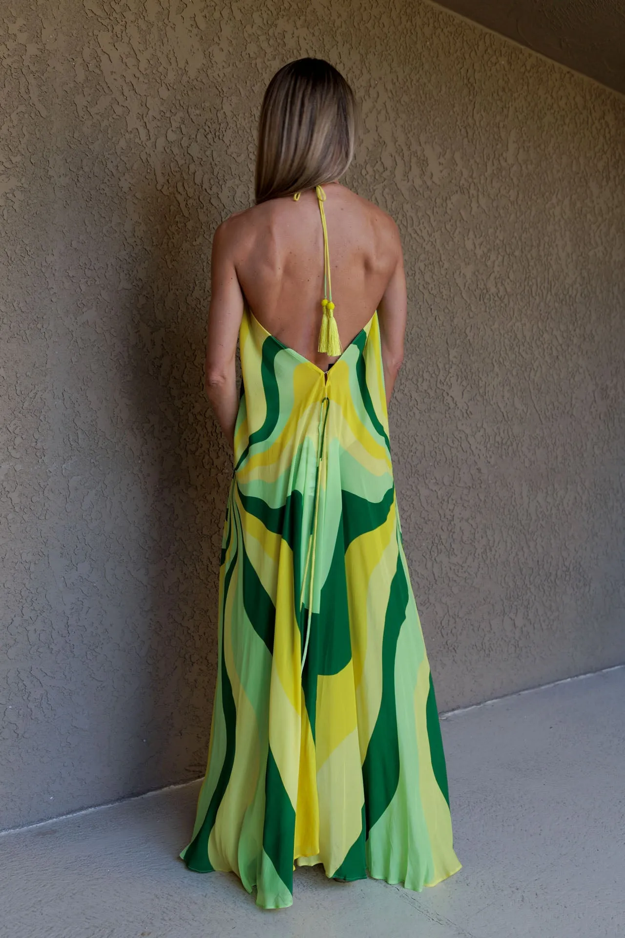 Printed Green Maxi Dress