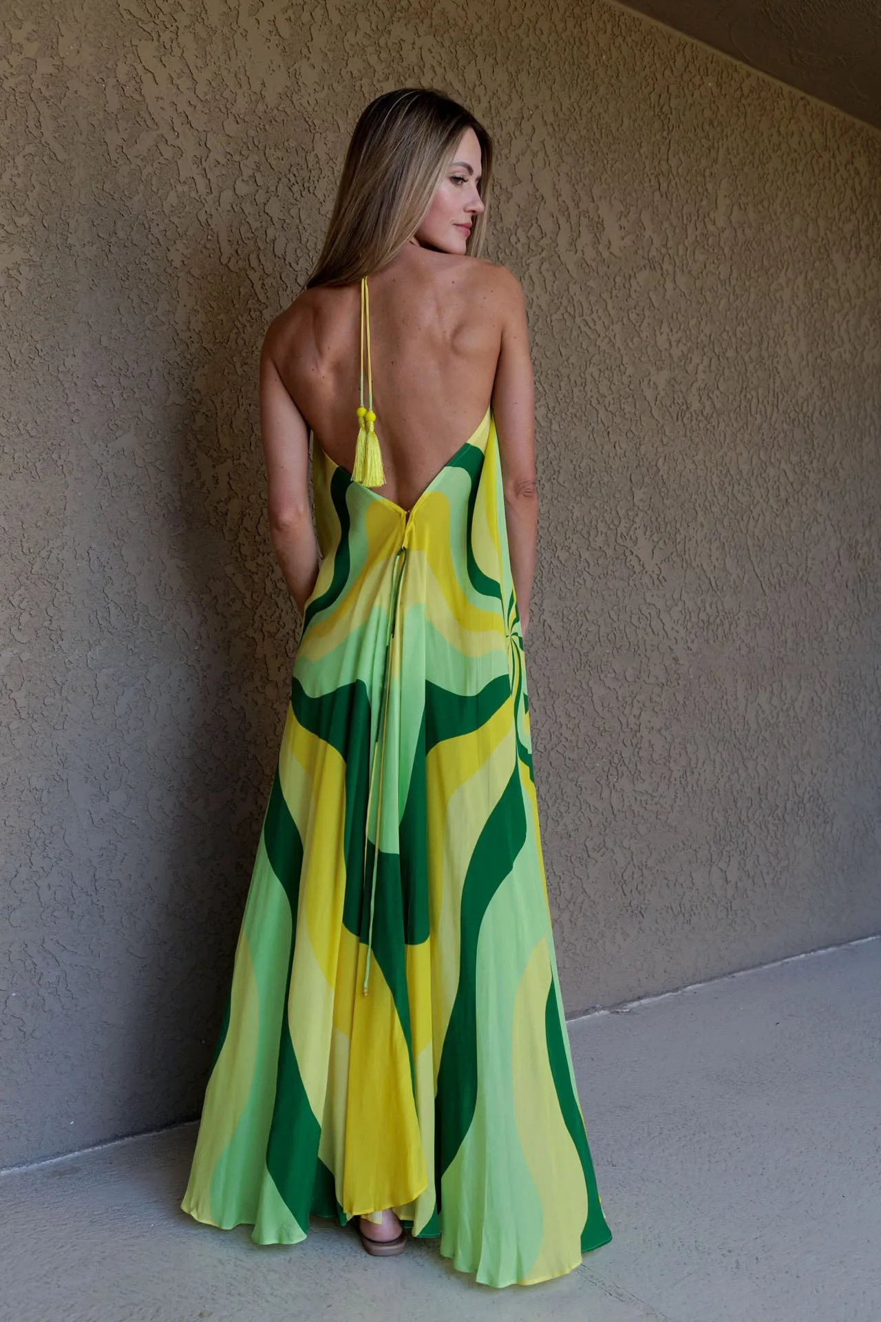 Printed Green Maxi Dress