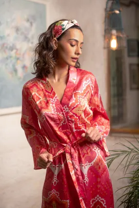 Printed Satin Summer Kaftan